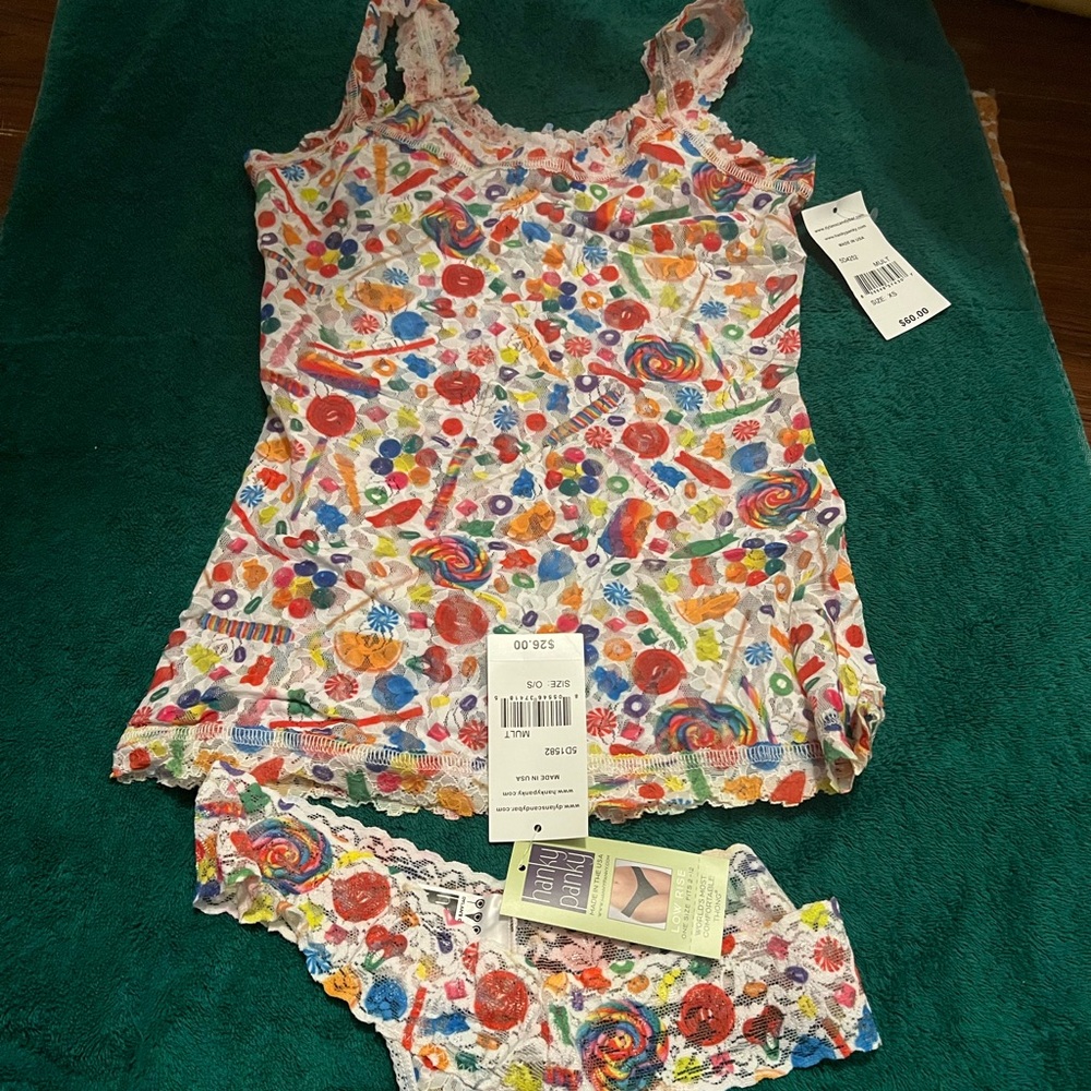 Nwt Dylan’s candy bar Xs camisole and os thong